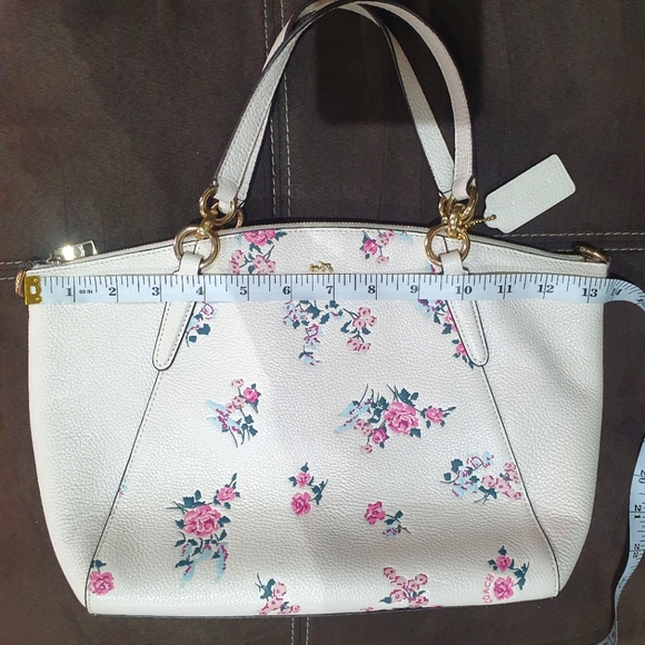 Coach Floral Cream Satchel Bag - Picture 8 of 10
